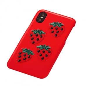 Strawberry Faux Leather iPhone X Case