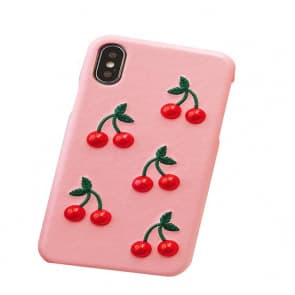 Cherry Faux Leather iPhone 8 7 Plus Case
