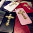 Leather Like Metal Cross Thin Case for iPhone 5 5s