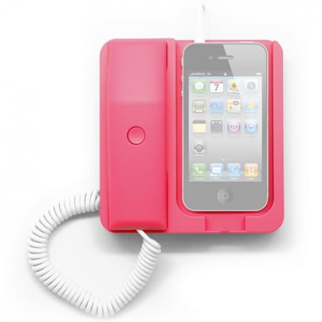 Pink Retro Telephone Phone X Phone Iphone Smartphone Dock Station Headset Headphone Boxycase