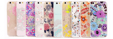Ultra Thin Cute & Elegant Wonderland Flower Pattern iPhone 6 Plus 5.5 Jelly TPU Case