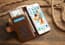 Leather Wallet Case With Latch For iPhone 7