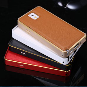 Ultra Thin Metal and Leather Galaxy Note 4 Protective Case